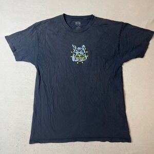 OBEY Mens Large Graphic Print‎ T Shirt Bulldog Burger Quality Dissent Tee